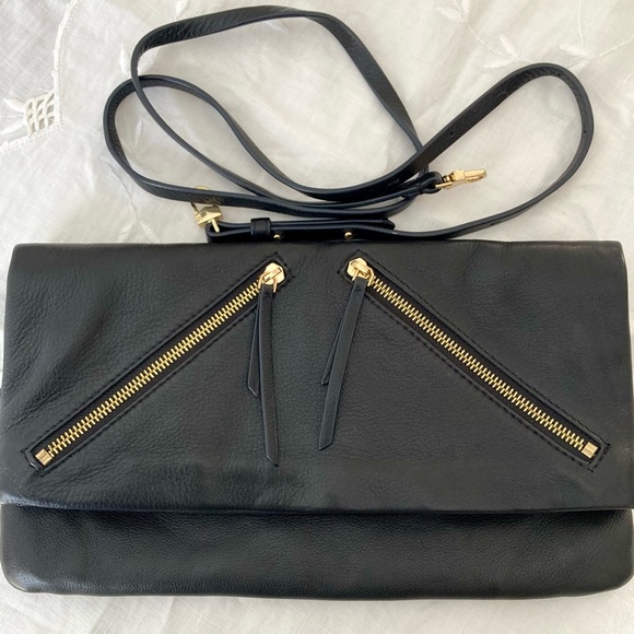Stella & Dot COVET Waverly Leather Bag Black